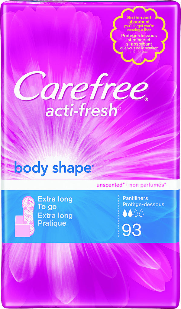 CAREFREE® ACTI-FRESH® Pantiliners Extra Long To Go Unscented