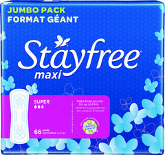 STAYFREE® Maxi Pads Super 66ct