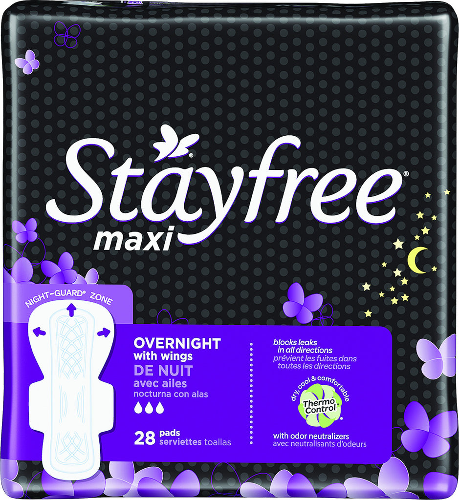 STAYFREE® Maxi Pads Overnight with Wings