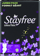 STAYFREE® Ultra Thin Pads Overnight with Wings